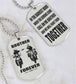 Vikings Engraved Black Dog Tag Double Sided Gift From Brother, Brother Forever