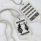 Vikings Engraved Black Dog Tag Double Sided Gift From Brother, Brother Forever