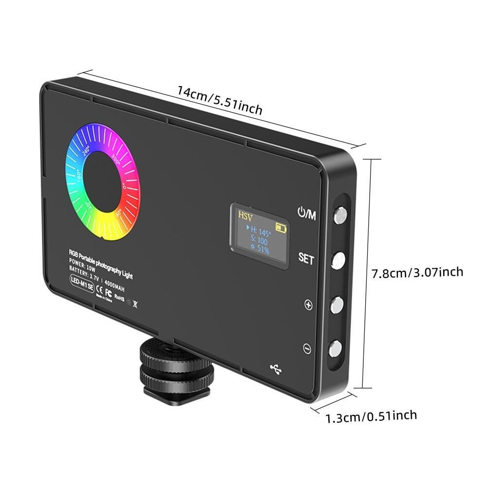 Metallic LED Selfie Light - Rechargeable Dimmable Clip-On Panel Lamp for iPhone and Smartphones