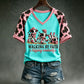 Walking By Faith T-Shirt - Funny Cow Graphic V-neck Tee