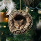 Sleeping Cat - Animal Christmas Ornament CH062