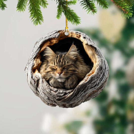 Longhaired Tabby Cat - Animal Christmas Ornament CH242
