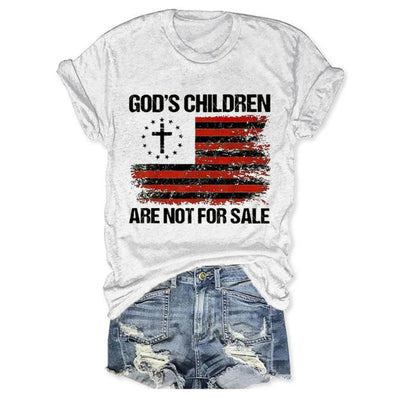 Women's Casual God'S Children Are Not For Sale Printed Short Sleeve T-Shirt