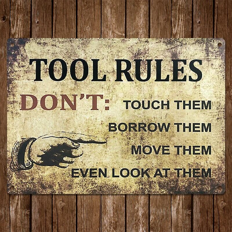 Metal Sign Retro Rules: Add A Touch Of Shabby Chic To Your Home With This Metal Wall Art Sign
