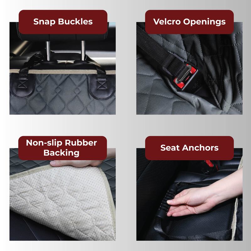 Waterproof Dog Car Seat Cover with Hard Bottom