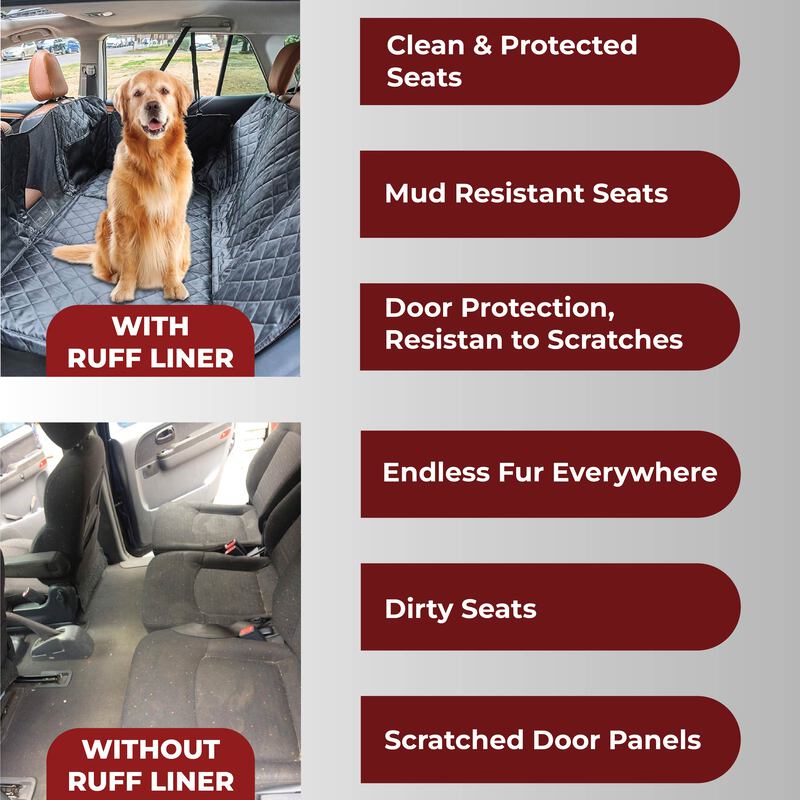 Waterproof Dog Car Seat Cover with Hard Bottom