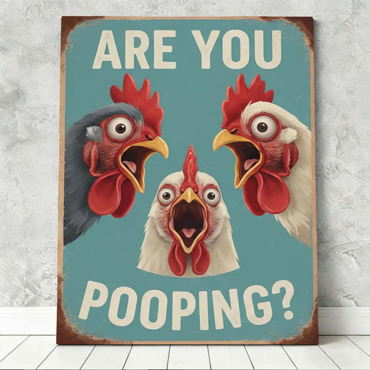 Vintage Humor Gallery Wrapped Canvas Prints - Funny "Are You Pooping?" Wall Decor - VP013
