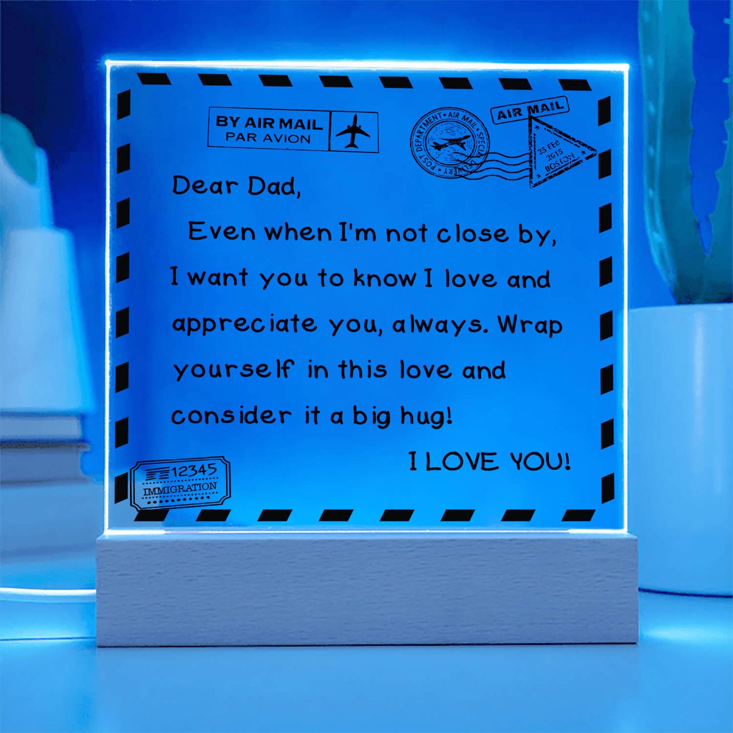 I Love You - D351 -  LED Acrylic Plaque