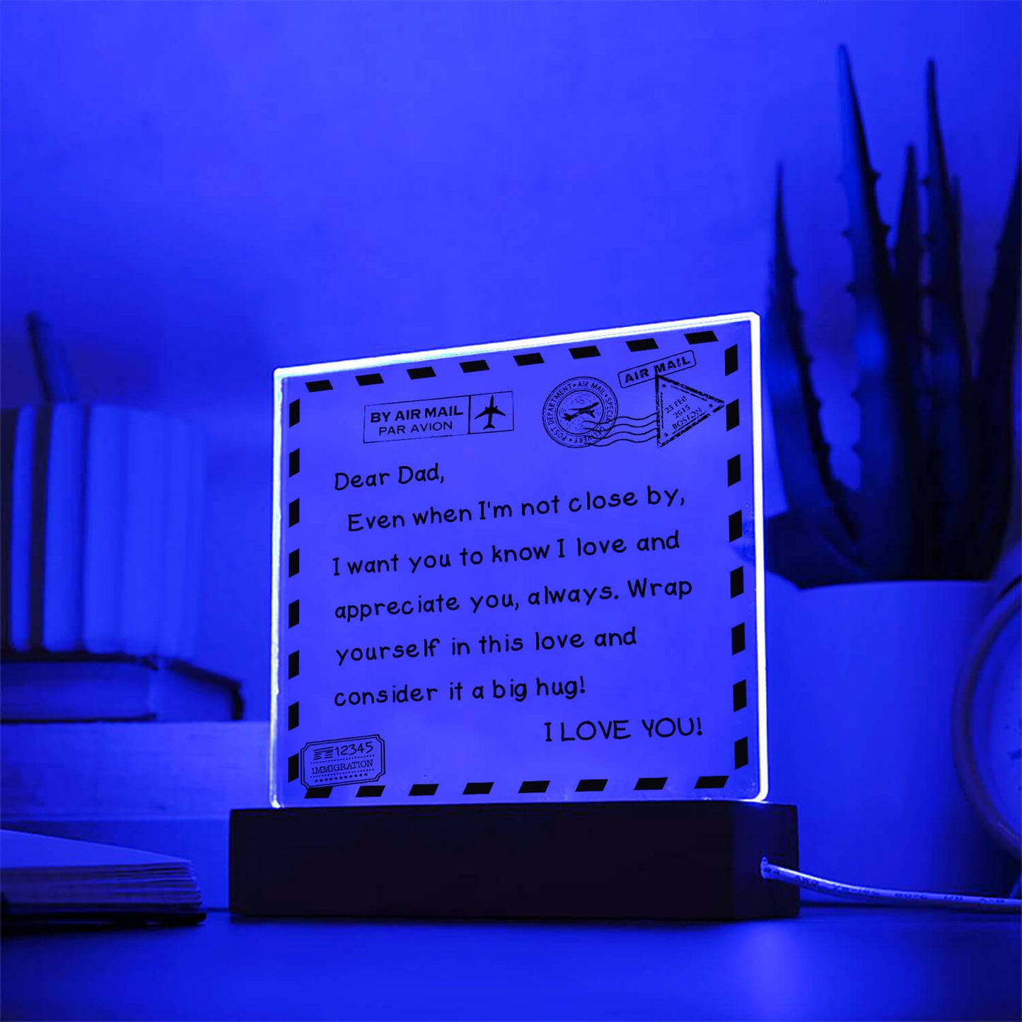 I Love You - D351 -  LED Acrylic Plaque