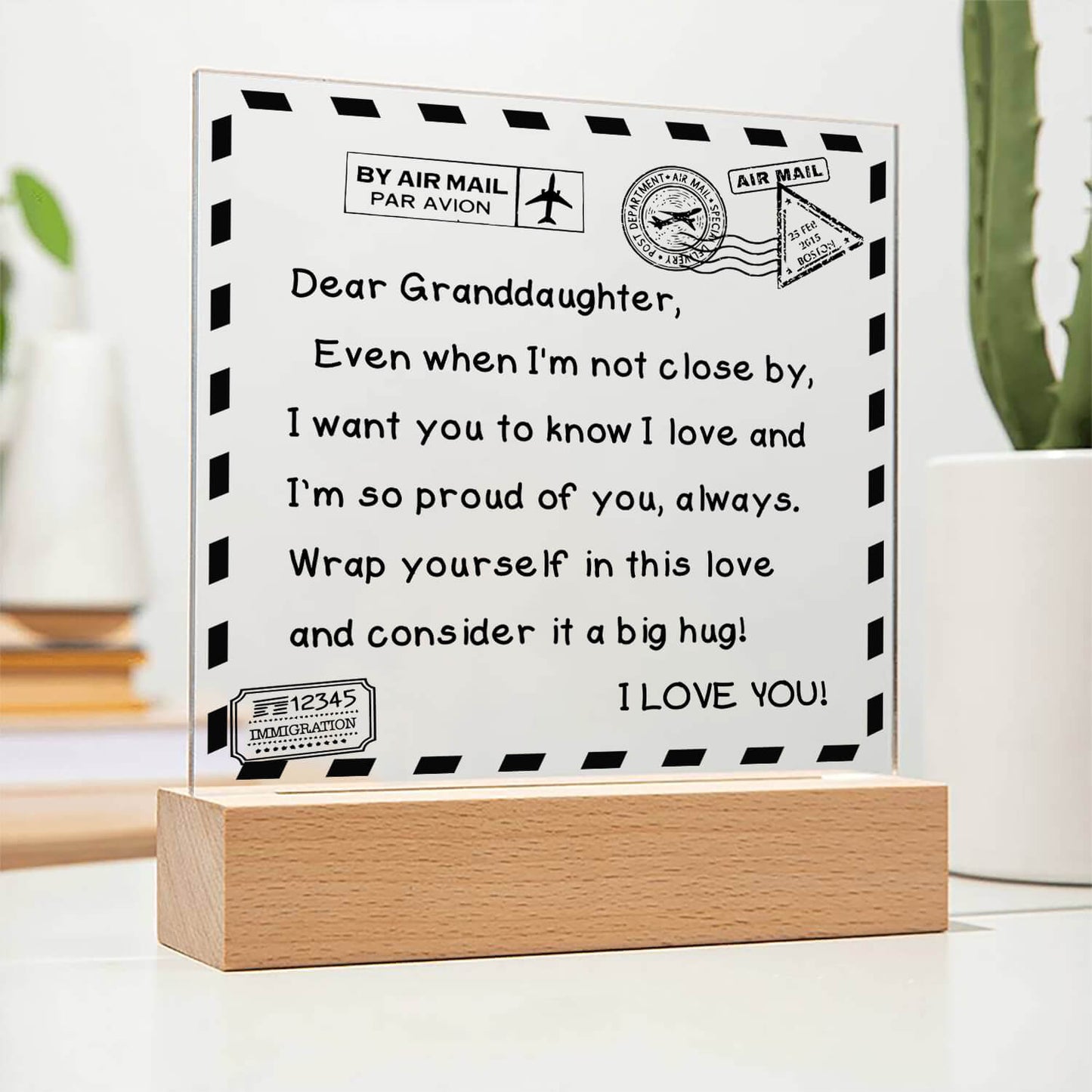 I Love You - D351 -  LED Acrylic Plaque