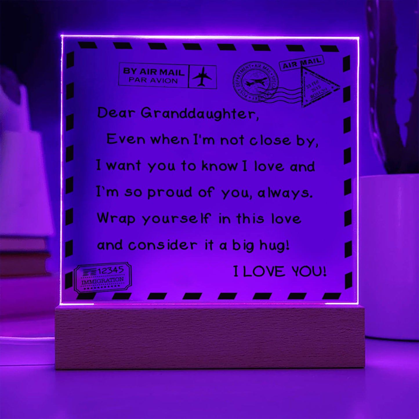 I Love You - D351 -  LED Acrylic Plaque