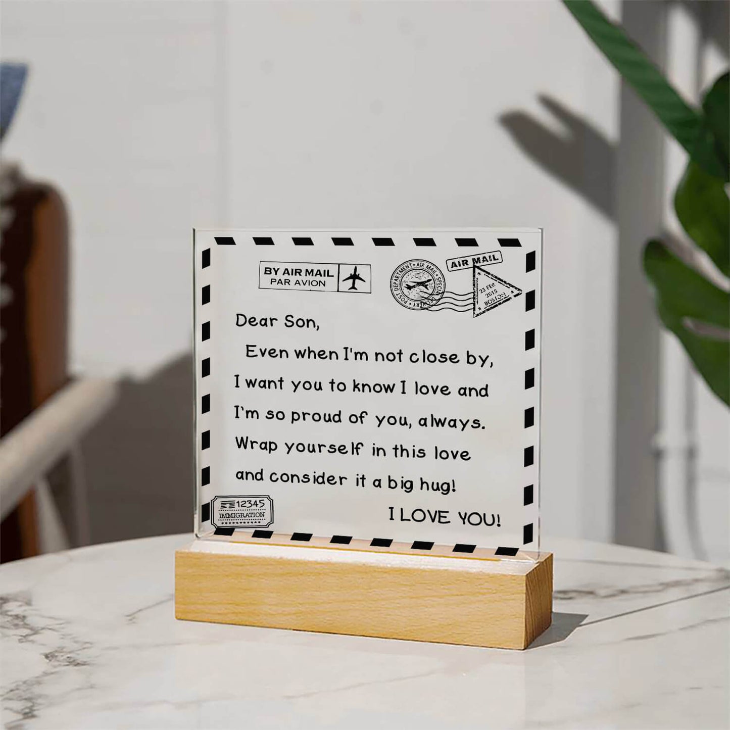 To My Son - I Love You - D351 -  LED Acrylic Plaque