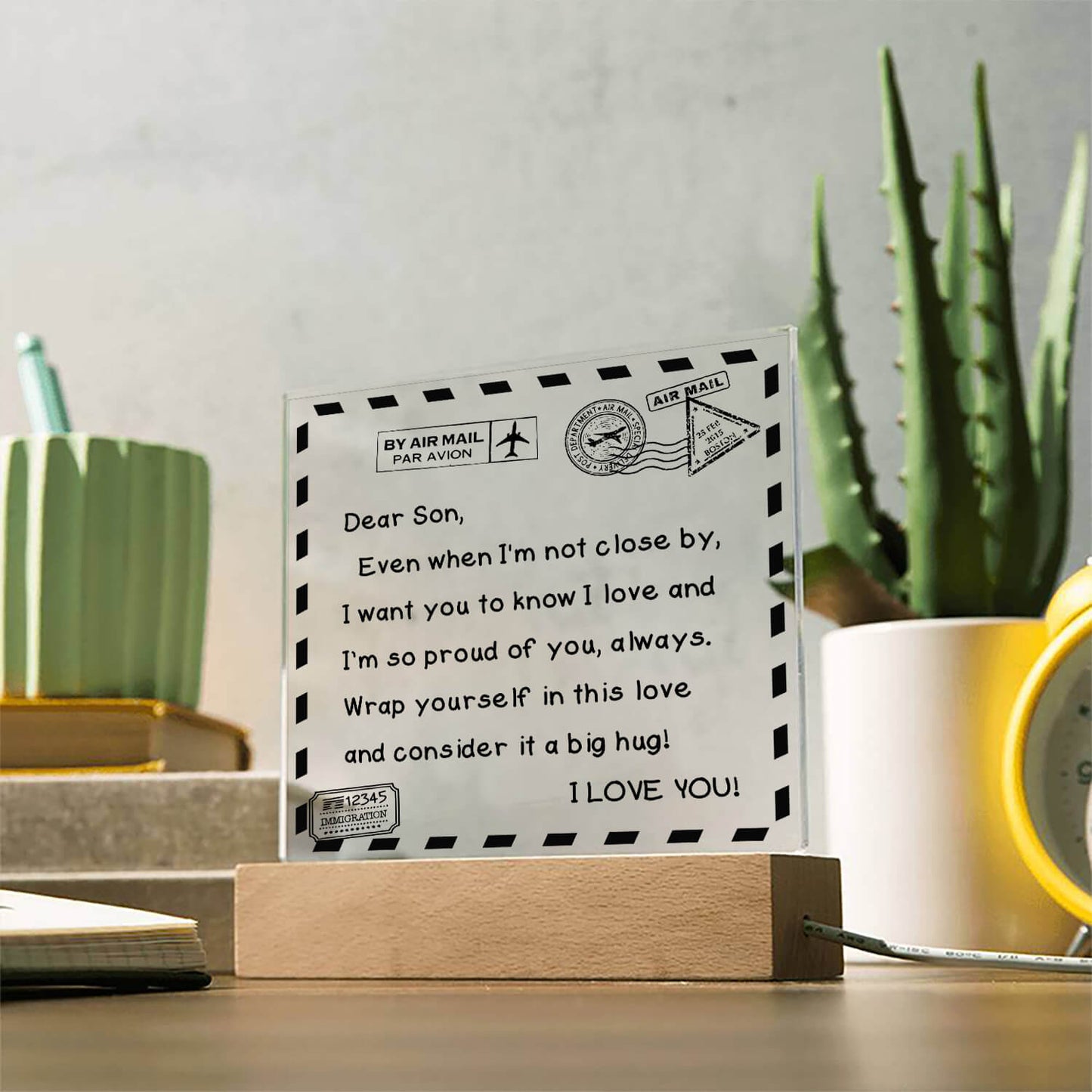 To My Son - I Love You - D351 -  LED Acrylic Plaque