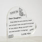 To My Daughter - I Love You - D352 - Heart Shaped Acrylic Plaque