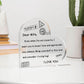 To My Wife - I Love You - D352 - Heart Shaped Acrylic Plaque