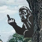 Peeping Middle Finger Animal Metal Sign - Yard Art Decor