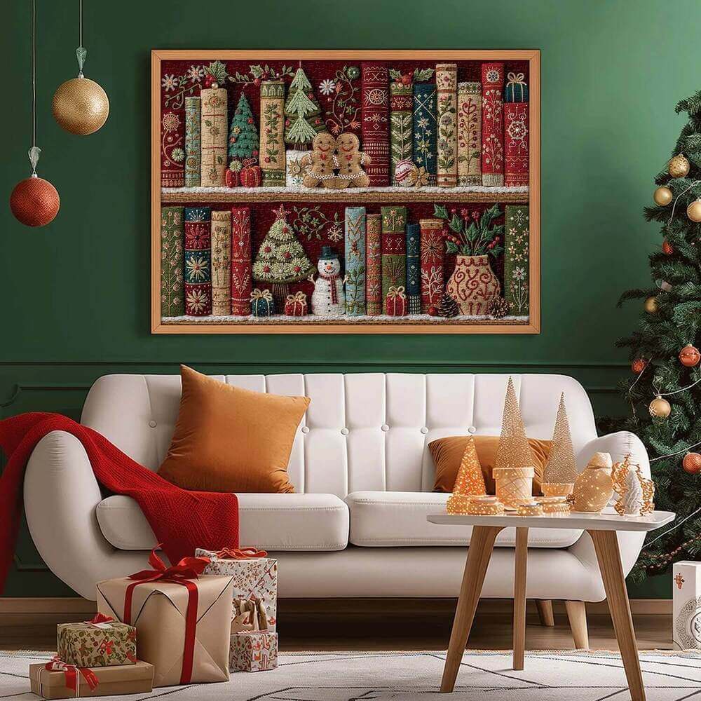 Christmas Bookshelf Puzzle 1000-Piece