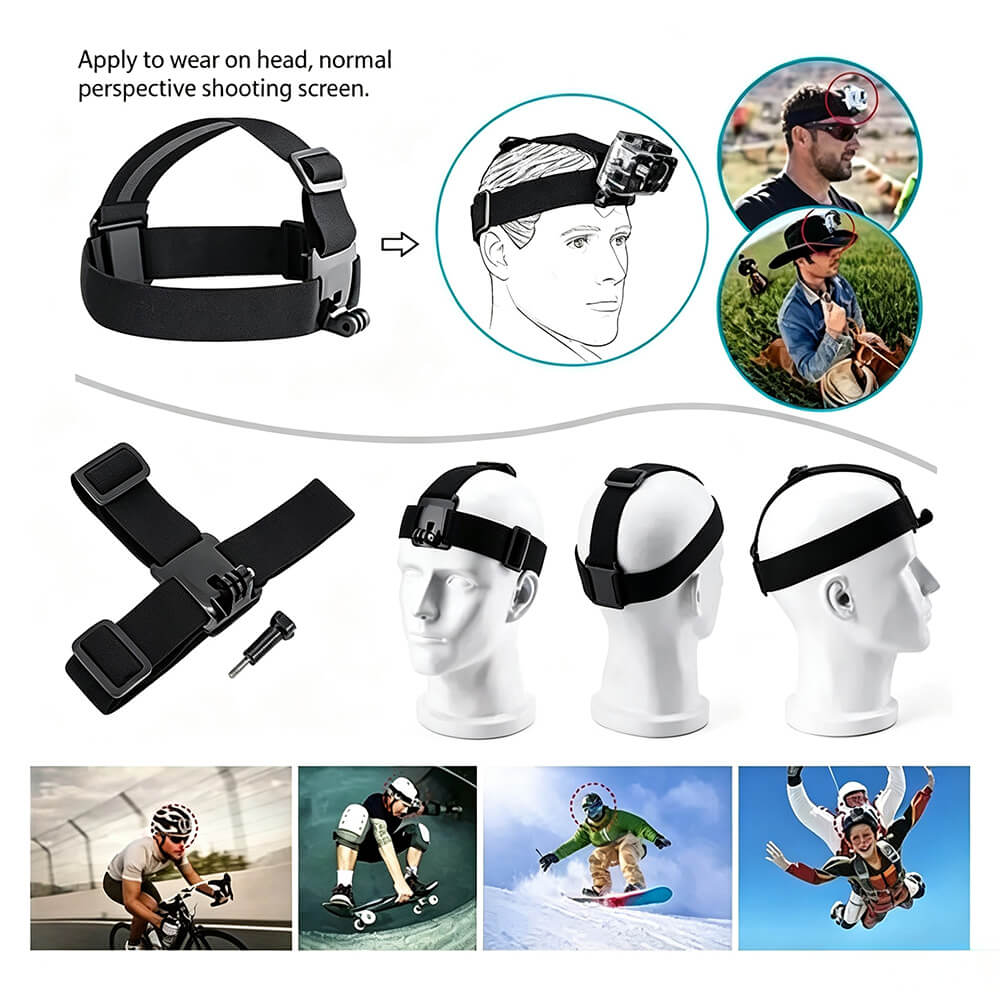 Action Camera Strap & Phone Clip Mounting Kit – Adjustable Backpack Clip Holder for GoPro & Smartphones