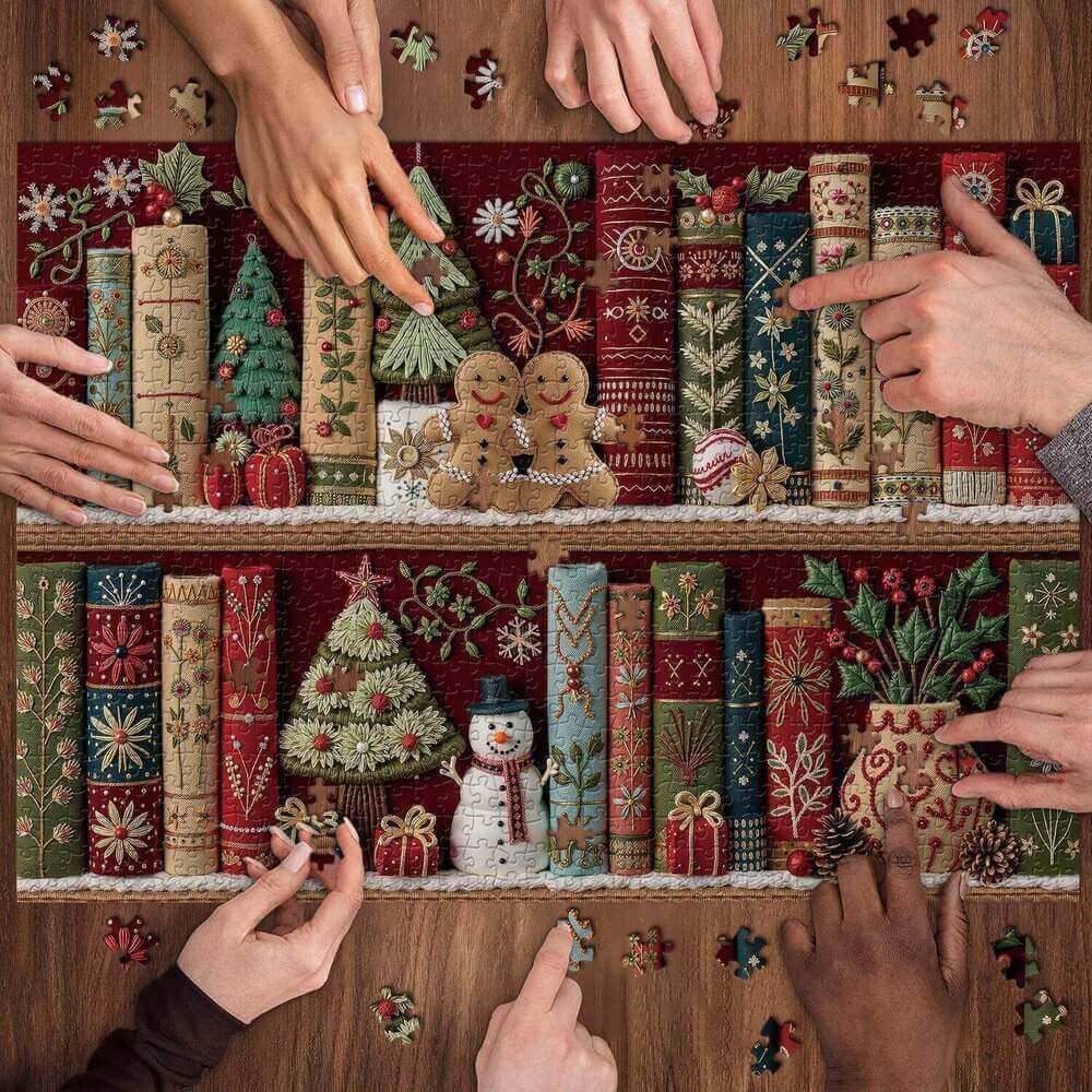 Christmas Bookshelf Puzzle 1000-Piece