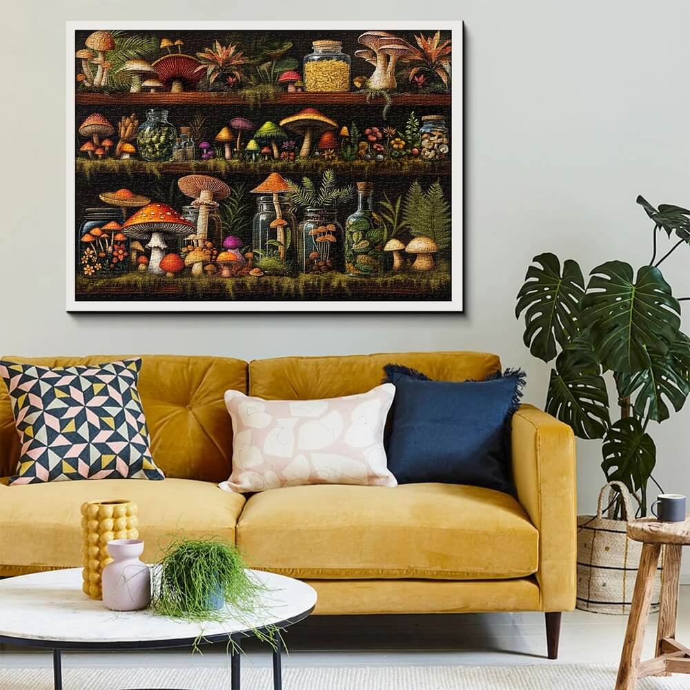 Mushroom Bookshelf Puzzle 1000-Piece
