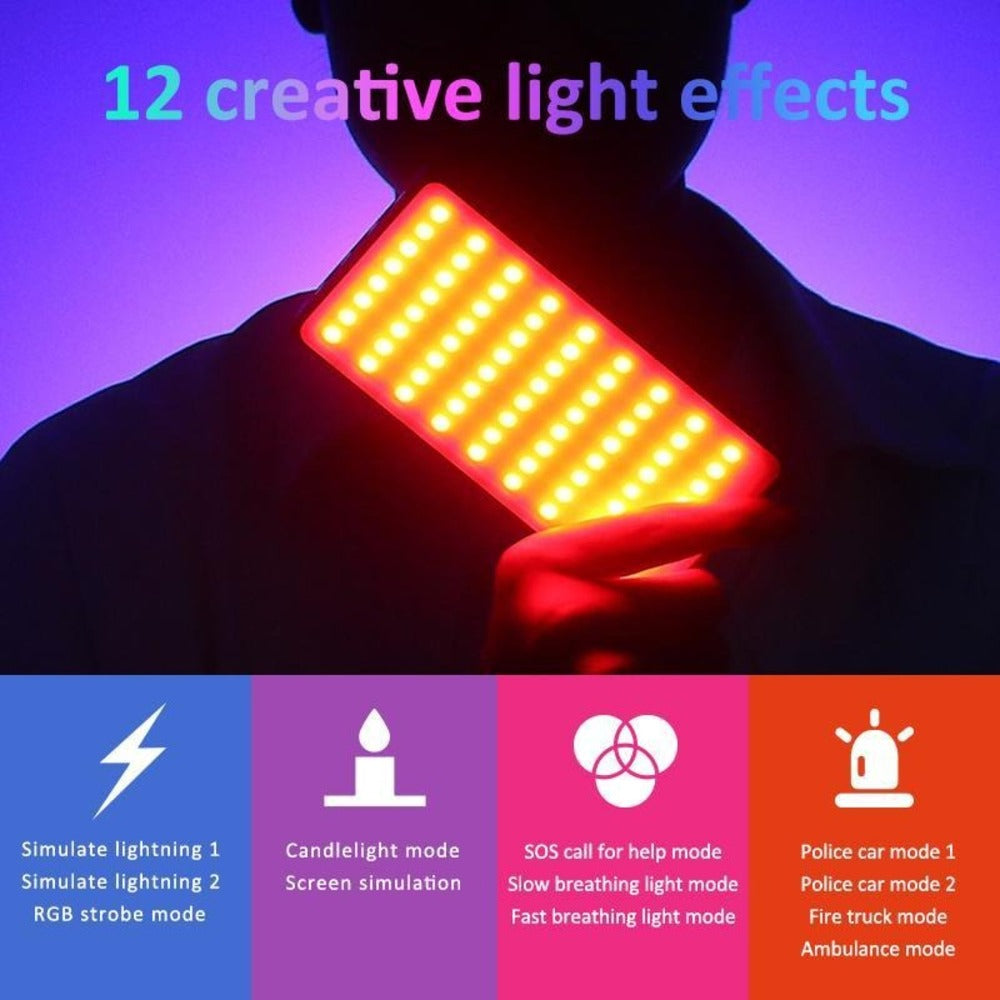 Metallic LED Selfie Light - Rechargeable Dimmable Clip-On Panel Lamp for iPhone and Smartphones