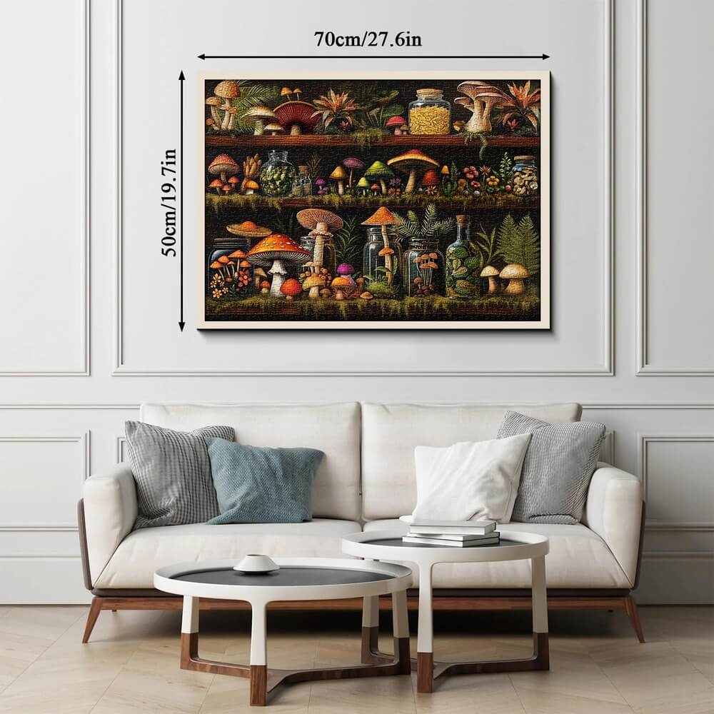 Mushroom Bookshelf Puzzle 1000-Piece