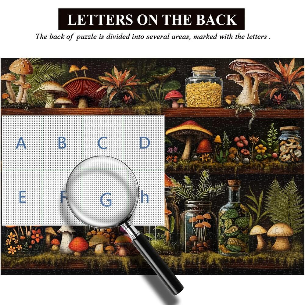 Mushroom Bookshelf Puzzle 1000-Piece