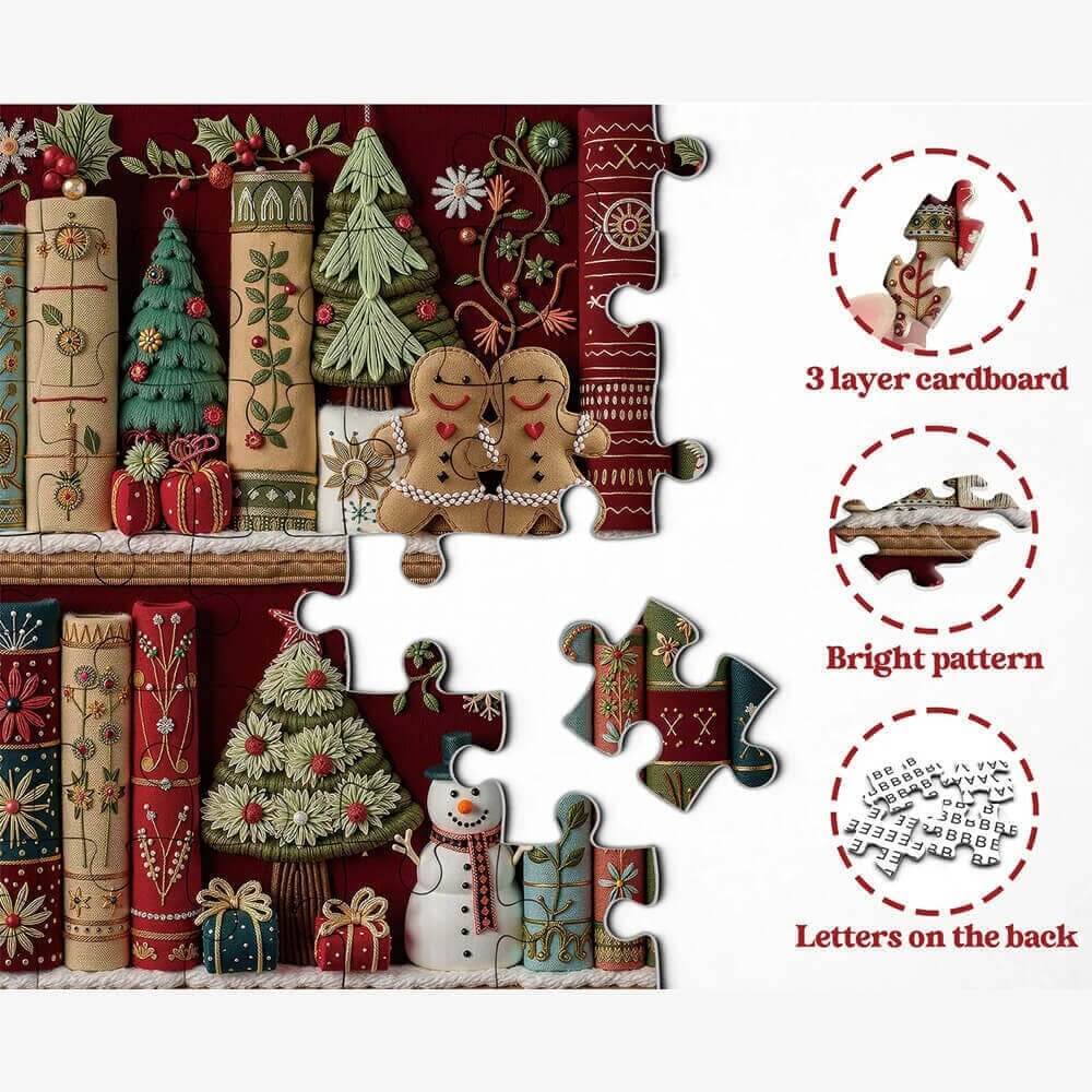Christmas Bookshelf Puzzle 1000-Piece