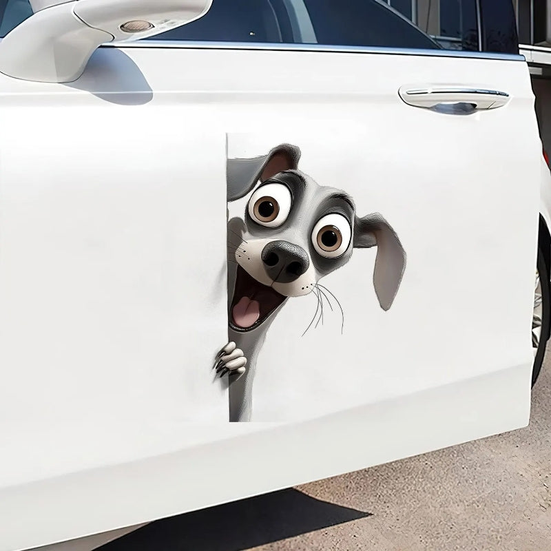 Italian Greyhound Dog - Peekaboo Dog Head Car Sticker - DS026