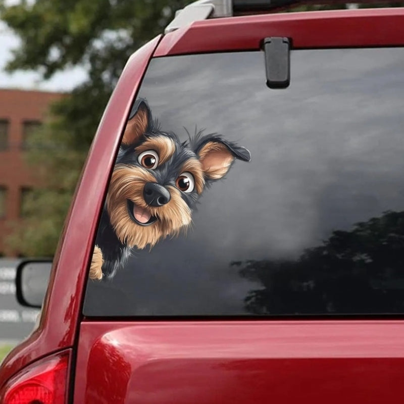 Welsh Terrier Dog - Peekaboo Dog Head Car Sticker - DS029