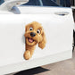 Goldendoodle Dog - Peekaboo Dog Head Car Sticker - DS039