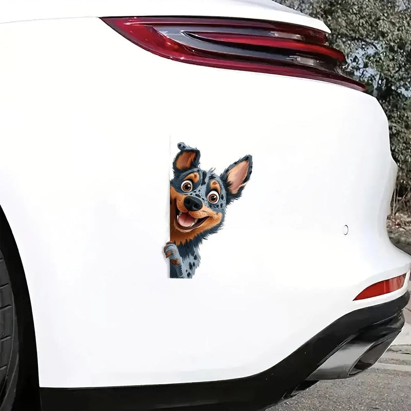 Australian Cattle Dog - Peekaboo Dog Head Car Sticker - DS050