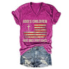 Women's Casual God'S Children Are Not For Sale Short Sleeve V-neck T-Shirt