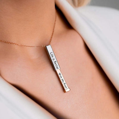 Life is Better With My Boys - Hidden Message Necklace