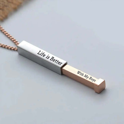 Life is Better With My Boys - Hidden Message Necklace