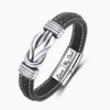 "Daughter And Dad Forever Linked Together" Braided Leather Bracelet