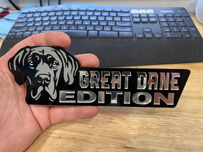 Great Dane Car Badge Laser Cutting Car Emblem CE036