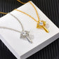 Birthstone Zirconia - Angel Wings Cross Necklace