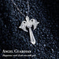 Birthstone Zirconia - Angel Wings Cross Necklace