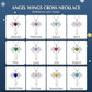 Birthstone Zirconia - Angel Wings Cross Necklace