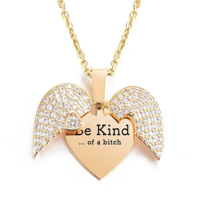 Be Kind...Of A Bi♥ch - Heart Locket Necklace