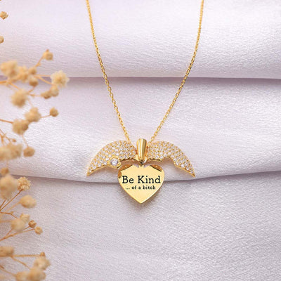 Be Kind...Of A Bi♥ch - Heart Locket Necklace