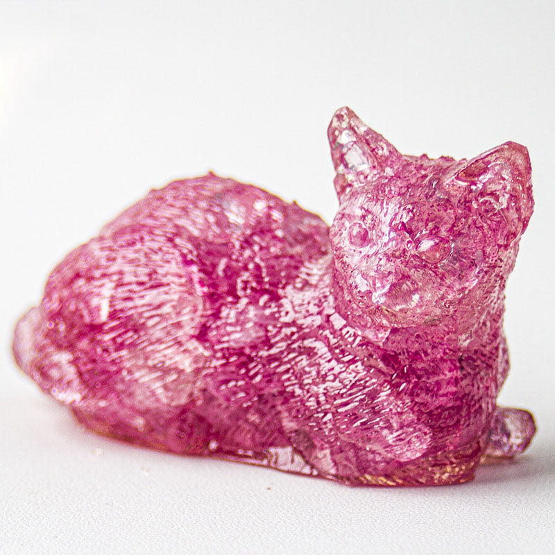 Handmade Natural Crystal Gemstone Lying Cat