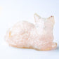 Handmade Natural Crystal Gemstone Lying Cat - Rose Quartz