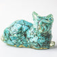 Handmade Natural Crystal Gemstone Lying Cat - Turquoise