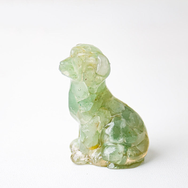 Handmade Natural Crystal Gemstone Sitting Dog