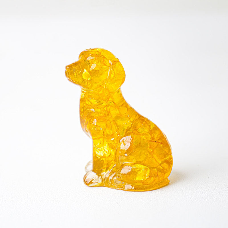 Handmade Natural Crystal Gemstone Sitting Dog