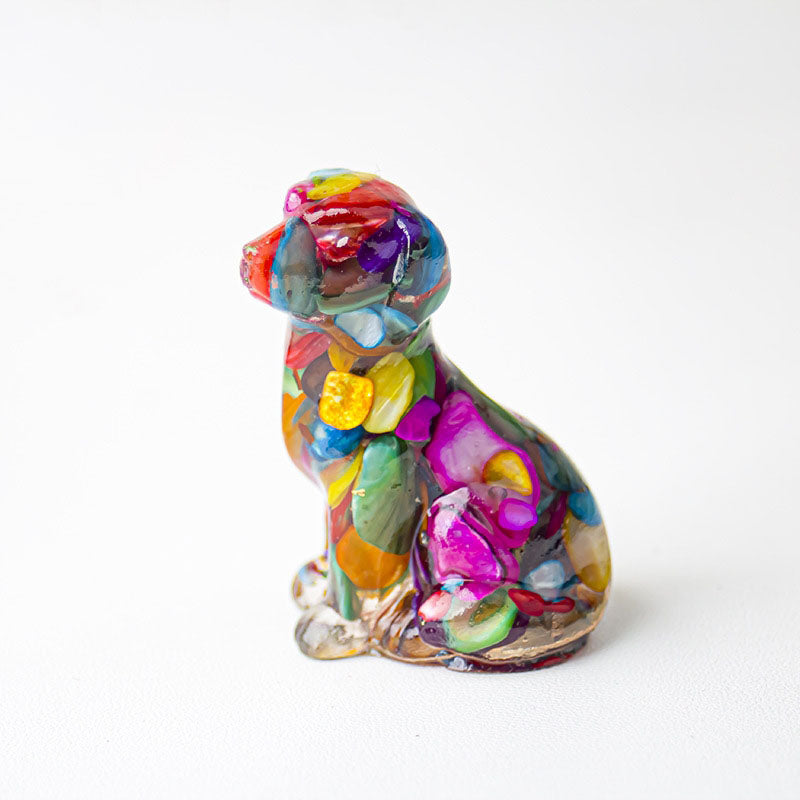 Handmade Natural Crystal Gemstone Sitting Dog