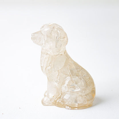 Handmade Natural Crystal Gemstone Sitting Dog