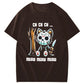 Halloween Funny Cat Lovers Ch Ch Ch Pattern T-Shirt